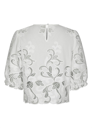 Fia embroiedery bluse White Neo Noir 